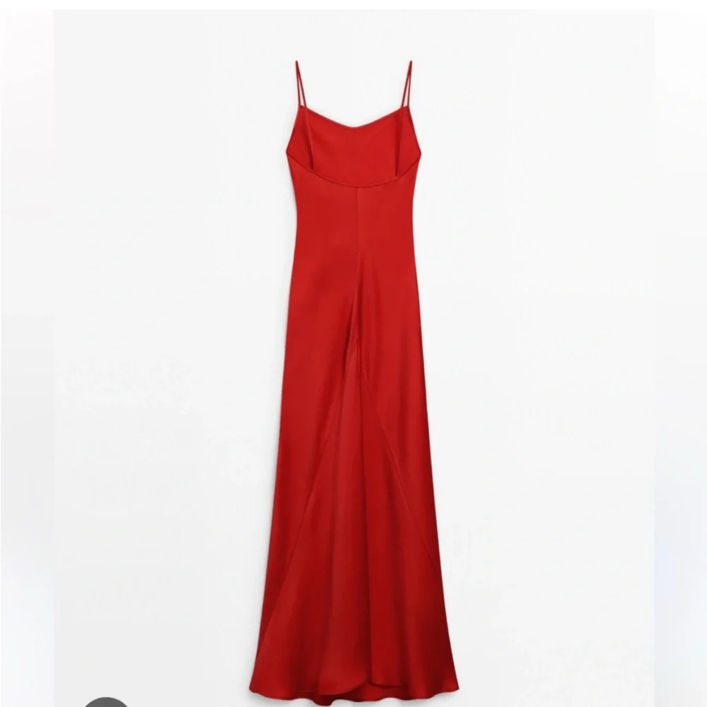 Massimo Dutti NWT satin red camisole dress - Picture 2 of 4